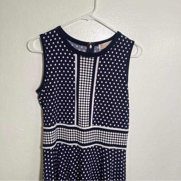 MICHAEL Michael Kors Dot-Print Shift Dress Navy White S - Picture 5 of 13
